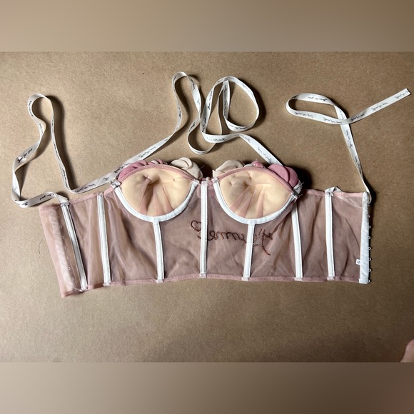 New Sexy 3D Flower Corset Crop Top - Picture 2 of 3